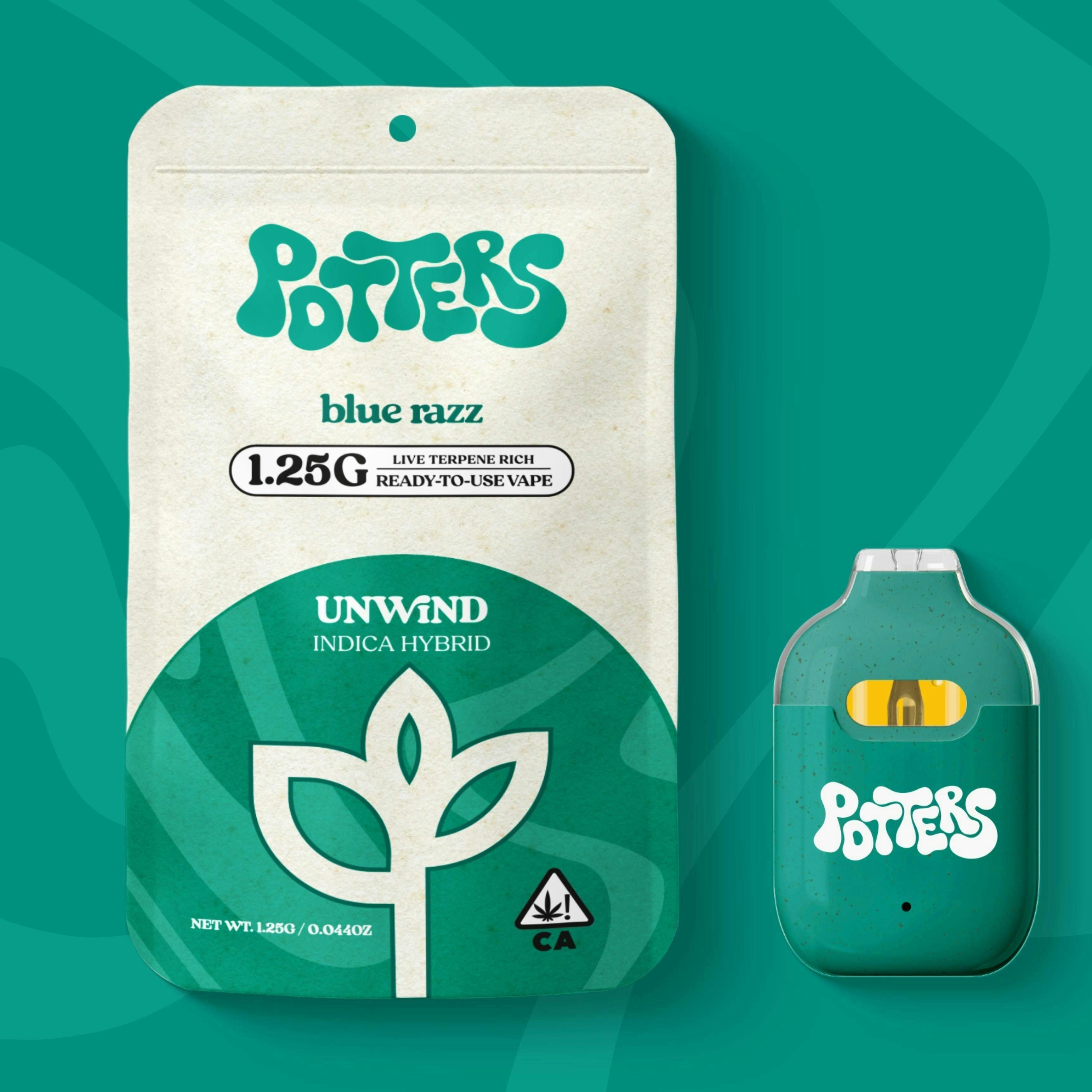 Potters - Blue Razz | Live Resin Disposable | 1.25g - 1