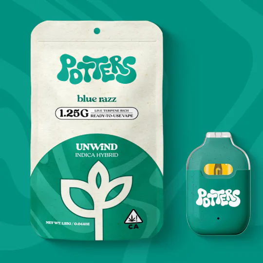 Potters - Blue Razz | Live Resin Disposable | 1.25g - 1
