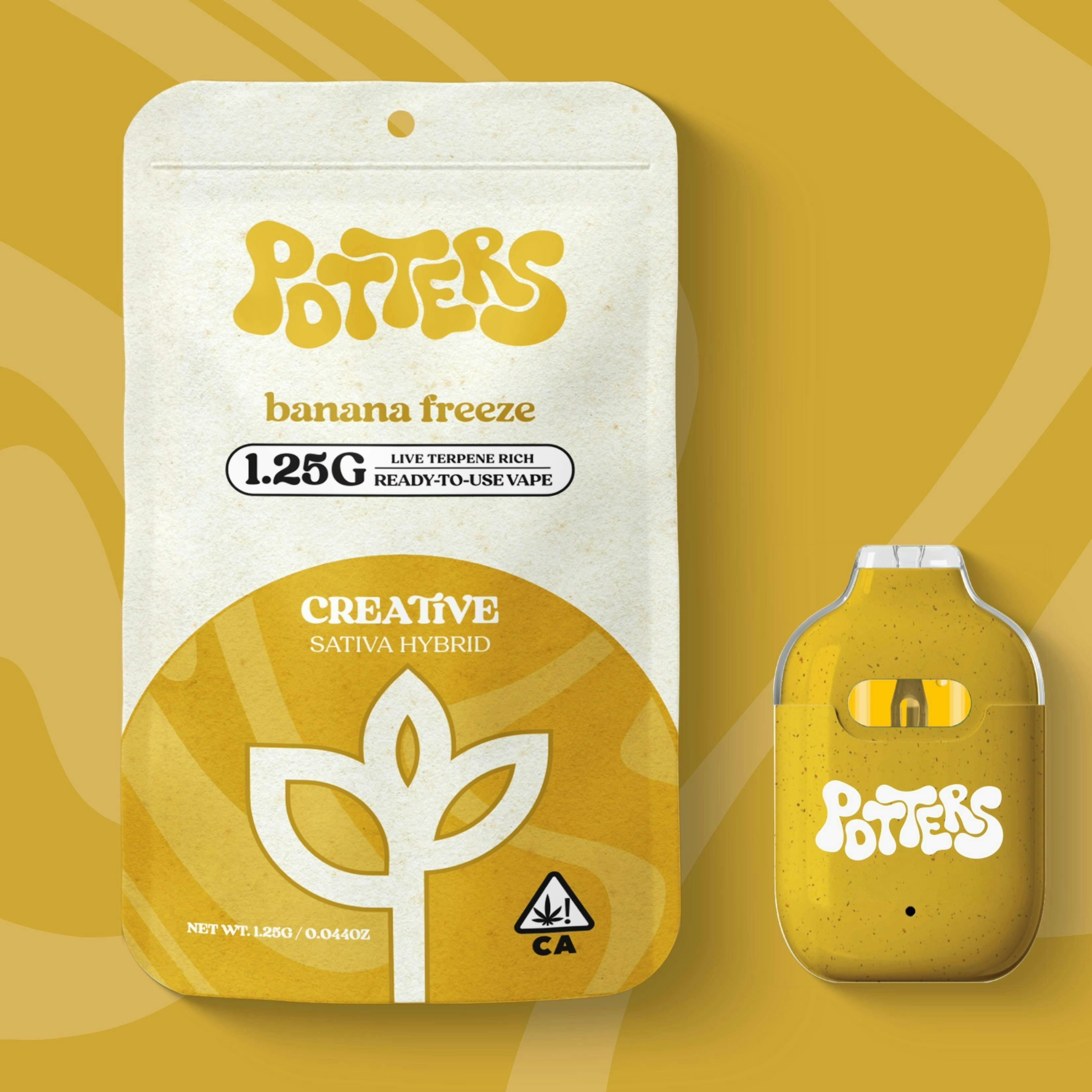 Potters - Banana Freeze | Live Resin Disposable | 1.25g - 1