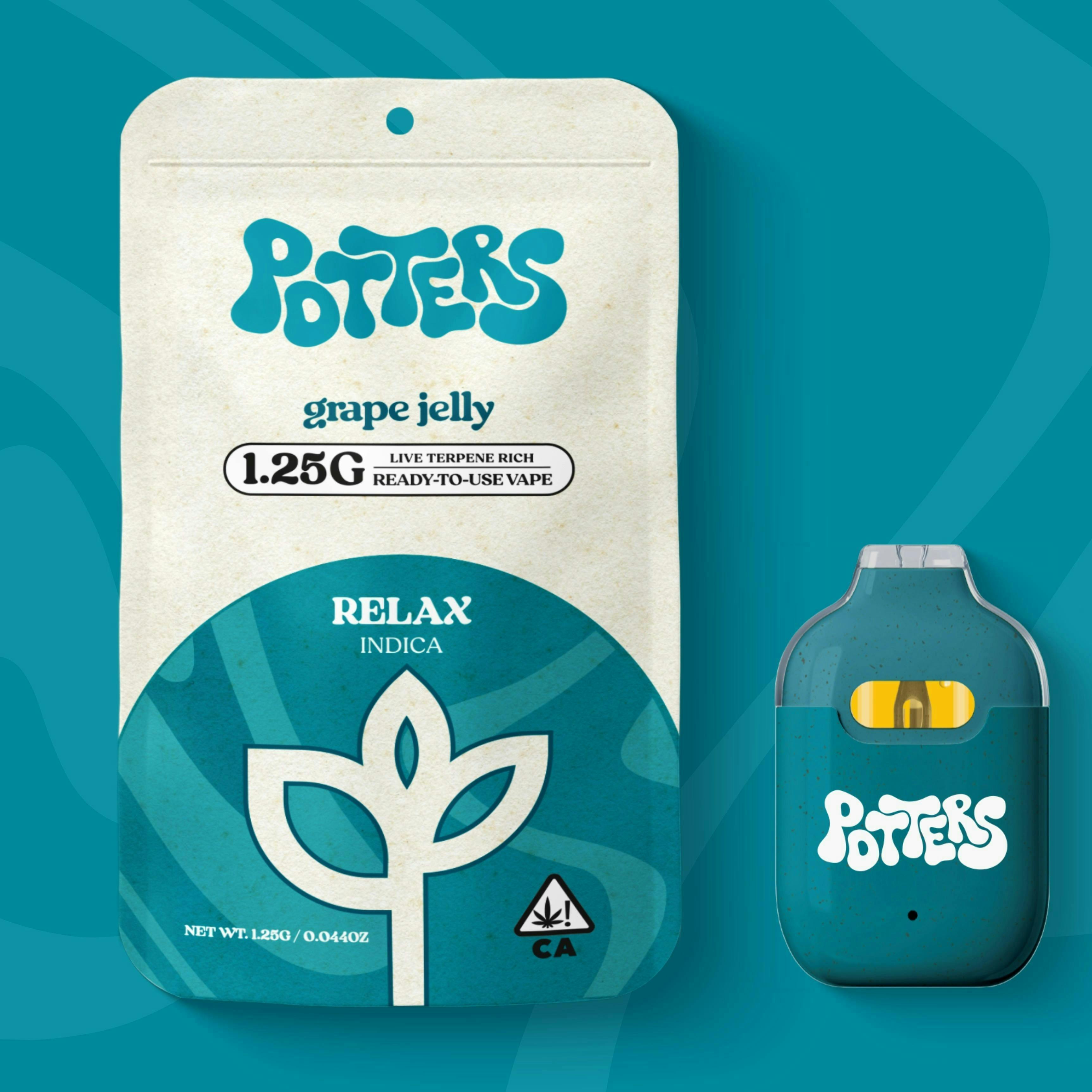 Potters - Grape Jelly | Live Resin Disposable | 1.25g - 1