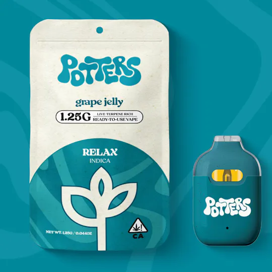 Potters - Grape Jelly | Live Resin Disposable | 1.25g - 1