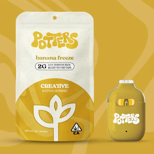 Potters - Banana Freeze | Live Resin Disposable | 2g - 1