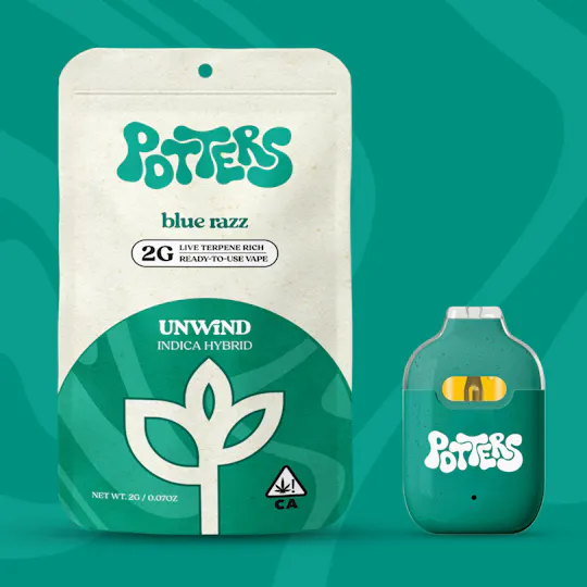Potters - Blue Razz | Live Resin Disposable | 2g - 1