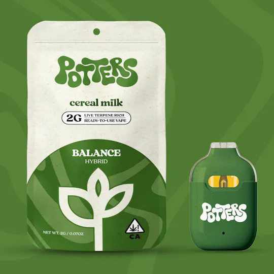 Potters - Cereal Milk | Live Resin Disposable | 2g - 1