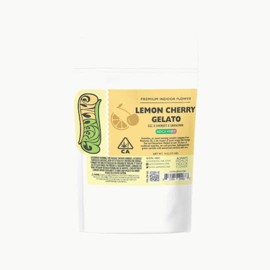 Greenline - Lemon Cherry Gelato - 1/2 oz - Indoor - Indica Hybrid - 14g - 1