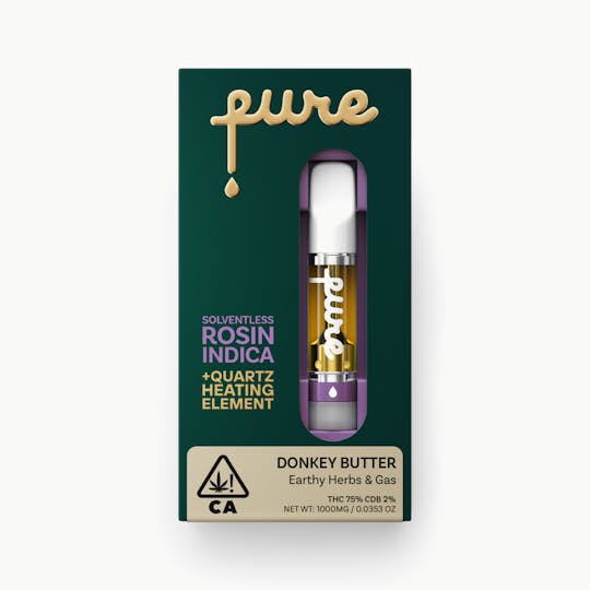 Pure Vape - Pure Live Rosin 1g Cartridge - Donkey Butter - Indica - 1