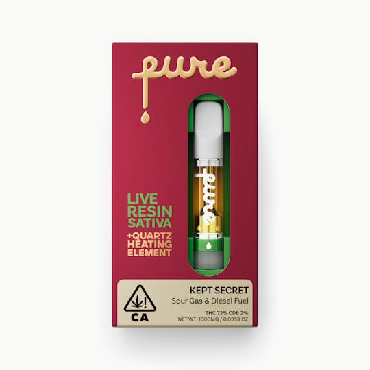 Pure Vape - Pure Live Resin 1g Cartridge - Kept Secret - Sativa - 1
