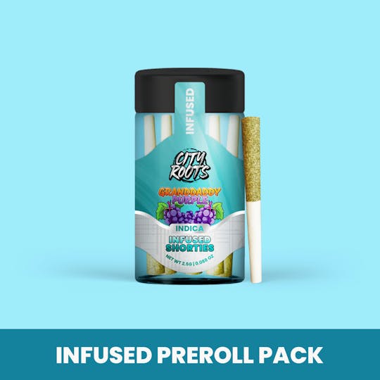City Roots - Granddaddy Purple (Indica) 5pk Infused Prerolls 2.5g - 1