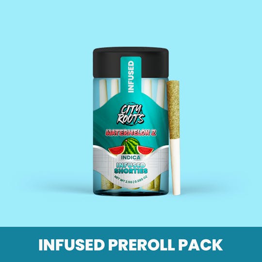 City Roots - Watermelon Z (Indica) 5pk Infused Prerolls 2.5g - 1