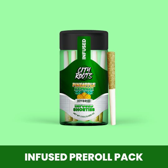 City Roots - Pineapple Express (Hybrid) 5pk Infused Shorties Prerolls 2.5g - 1