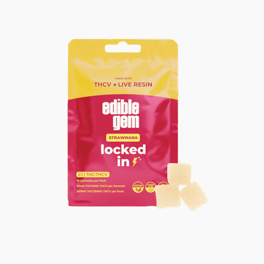 Edible Gem - Edible Gem | Locked In 2:1 THCV | Live Resin Gummies | Strawnana - 1