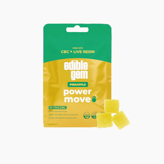 Edible Gem - Edible Gem | Power Move 1:1 CBC | Live Resin Gummies | Pineapple - 1