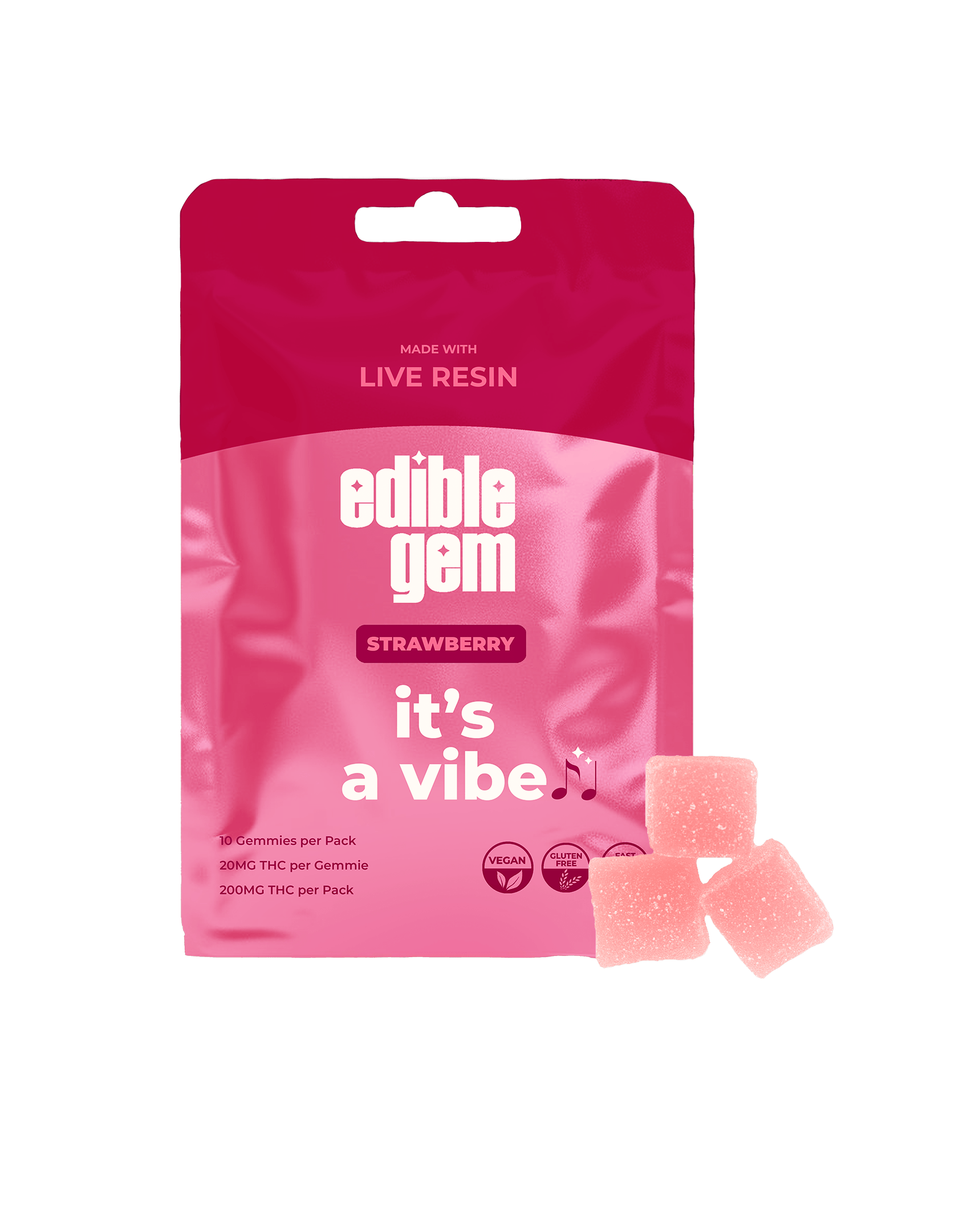 Edible Gem - Edible Gem | It's a Vibe | Live Resin Gummies | Strawberry - 1