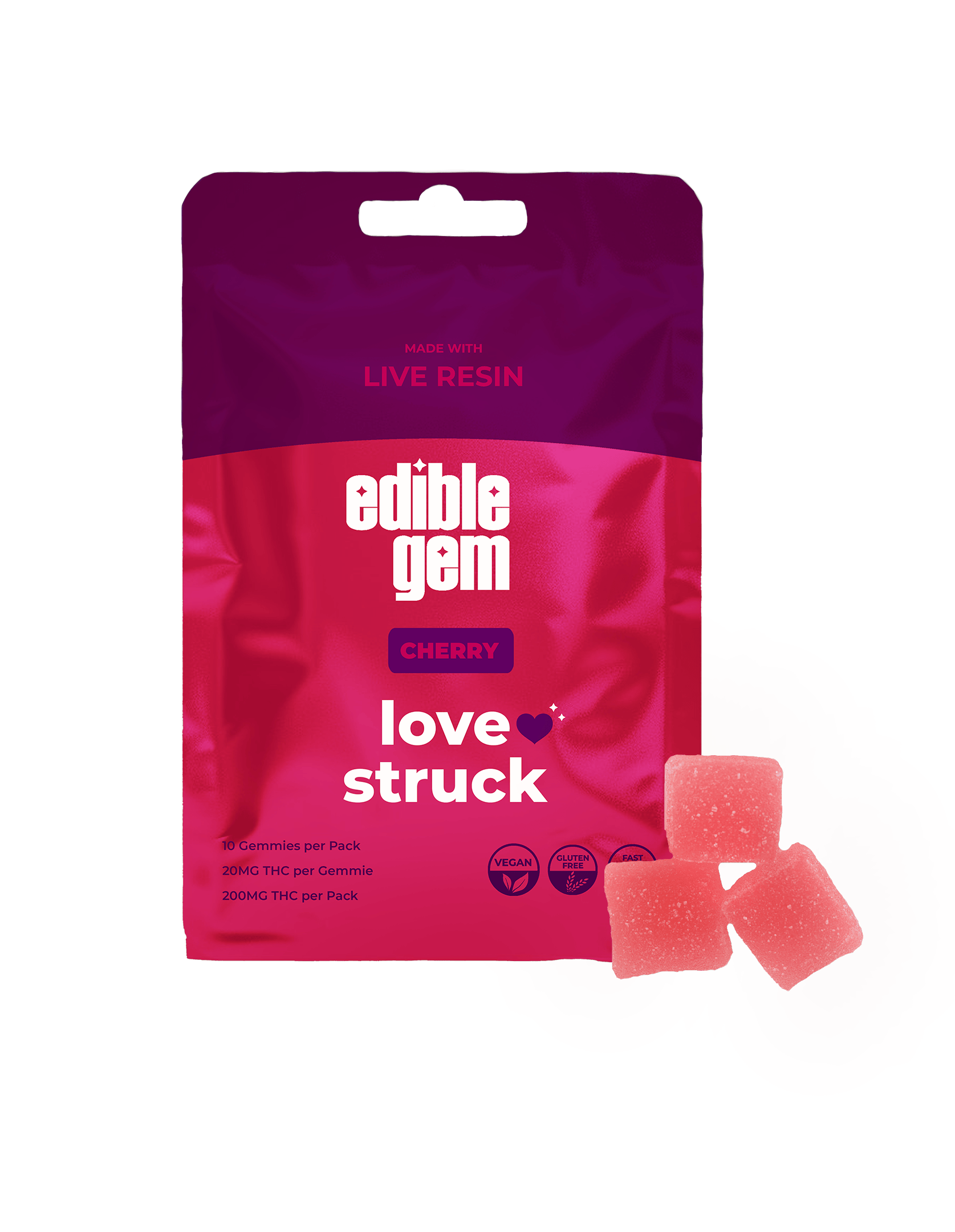 Edible Gem - Edible Gem | Lovestruck | Live Resin Gummies | Cherry - 1