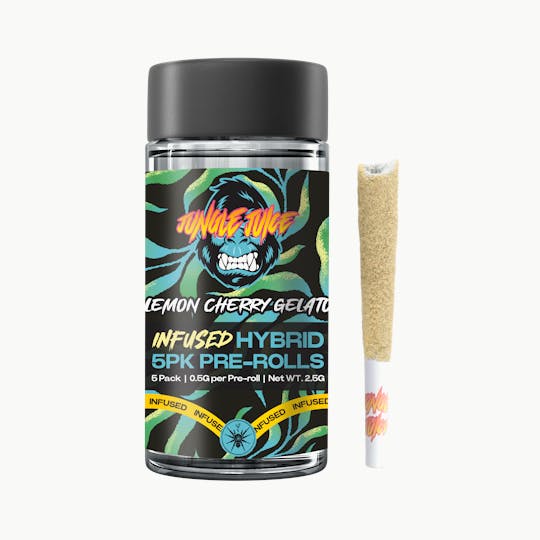Jungle Juice - Jungle Juice - Lemon Cherry Gelato - 5 pk (0.5g) Tarantula Pre-Rolls - 1
