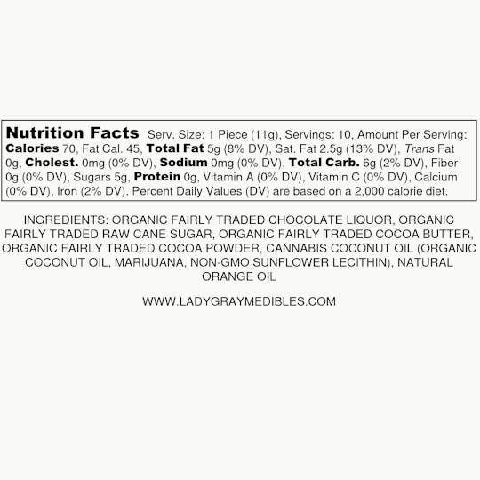 Lady Gray Gourmet Medibles - Lady Gray - Medibles - Orange Chocolate Bar - 1