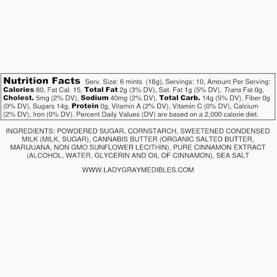 Lady Gray Gourmet Medibles - Lady Gray - Medibles - Cinnamon Roll Buttermints - 1