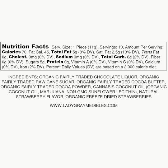 Lady Gray Gourmet Medibles - Lady Gray - Medibles - Strawberry Chocolate Bar - 1