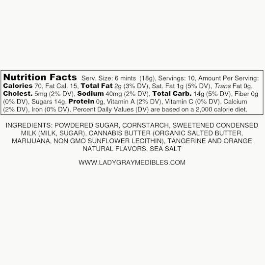 Lady Gray Gourmet Medibles - Lady Gray - Medibles - Tangerine Dream Buttermints - 1