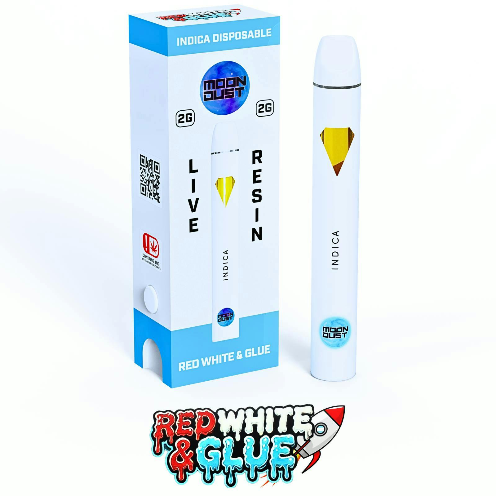 MOON DUST - Moon Dust | Red White & Glue | Live Resin Disposable | 2g - 1