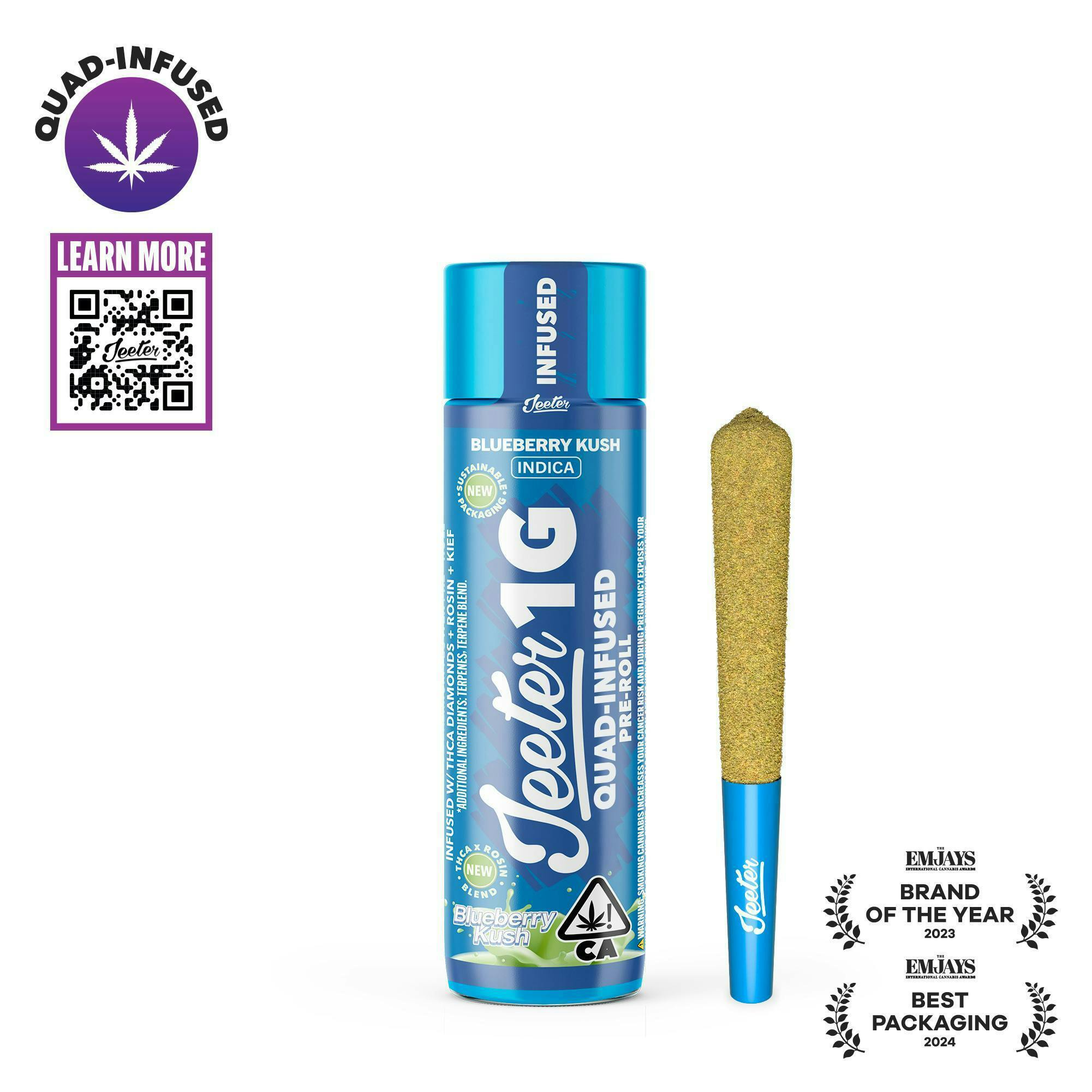 Jeeter - Jeeter | Blueberry Kush | Quad-Infused Joint | 1g - 1