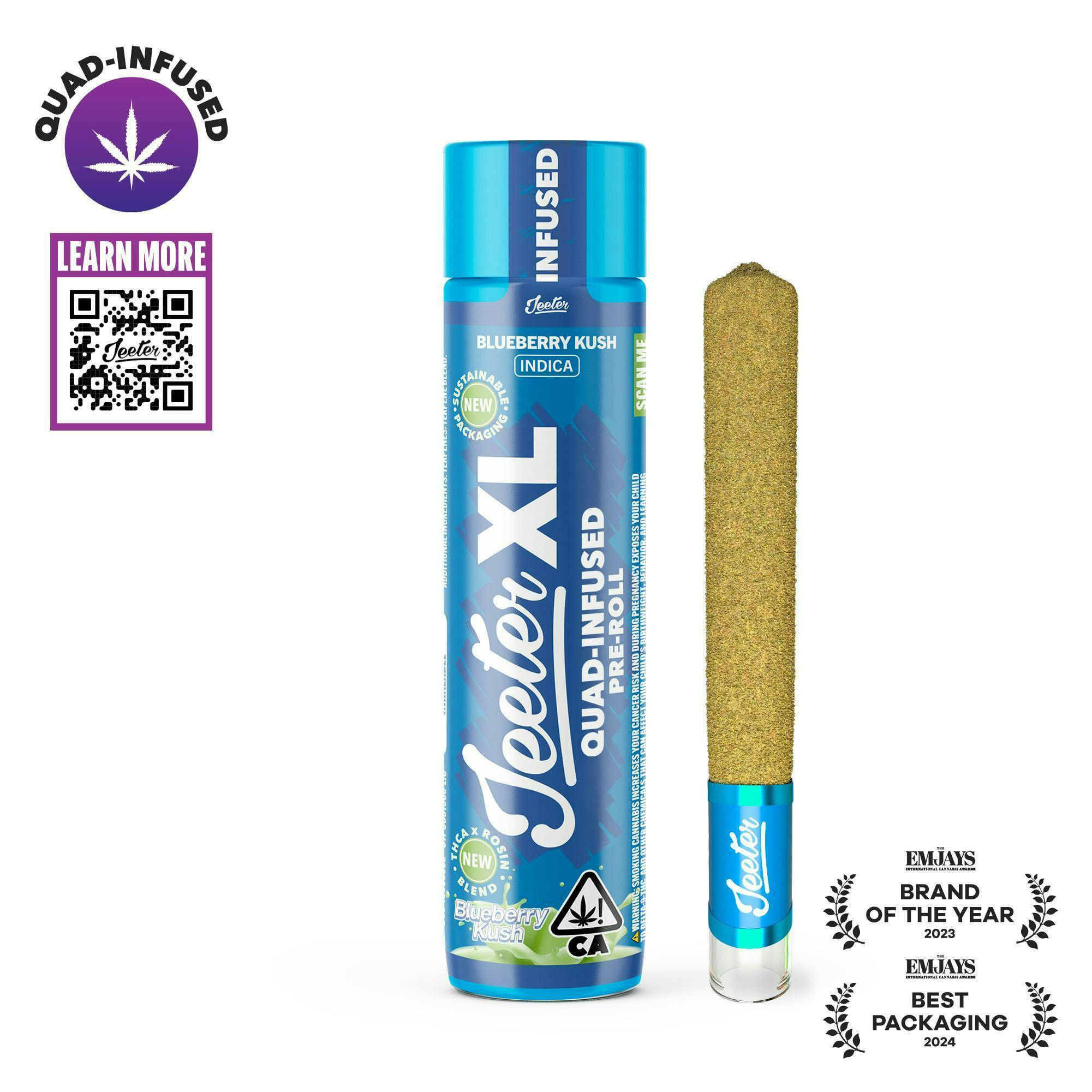 Jeeter - Jeeter | Blueberry Kush | XL Quad-Infused Joint | 2g - 1