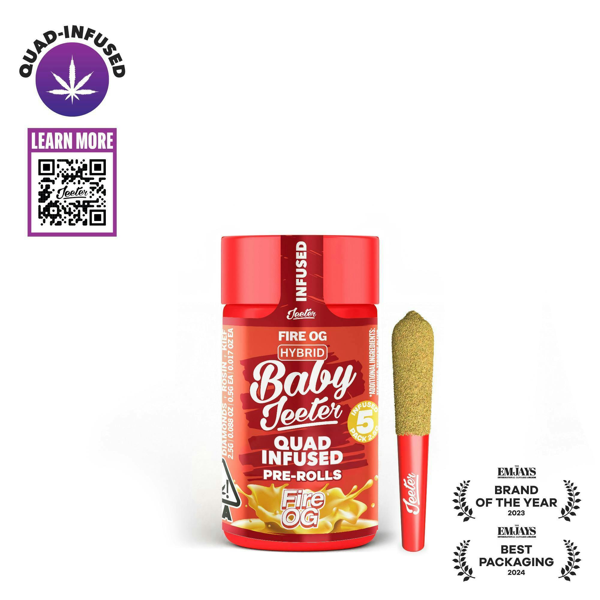 Jeeter - Jeeter | Fire OG | Quad-Infused Minis | 0.5g each | 5pk - 1