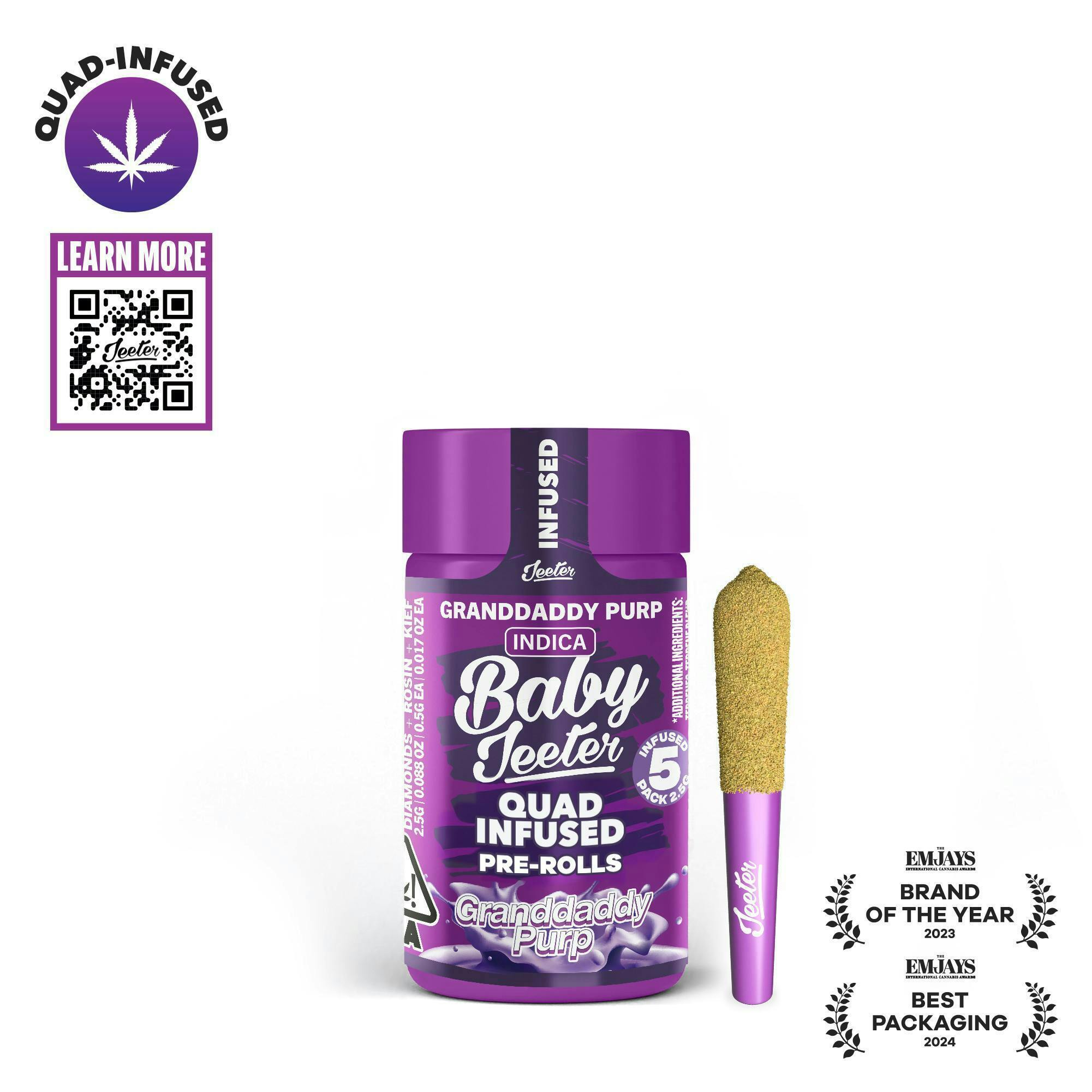 Jeeter - Jeeter | Granddaddy Purp | Quad-Infused Minis | 0.5g each | 5pk - 1