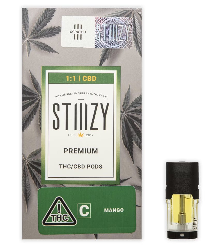 STIIIZY - Vape Cartridge - MANGO .85G 1:1 (CBD/THC) Original Pod - STIIIZY - 1