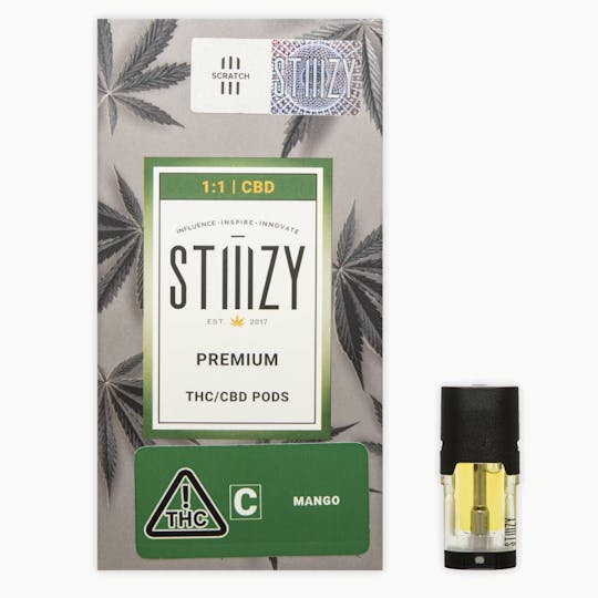 STIIIZY - Vape Cartridge - MANGO .85G 1:1 (CBD/THC) Original Pod - STIIIZY - 1