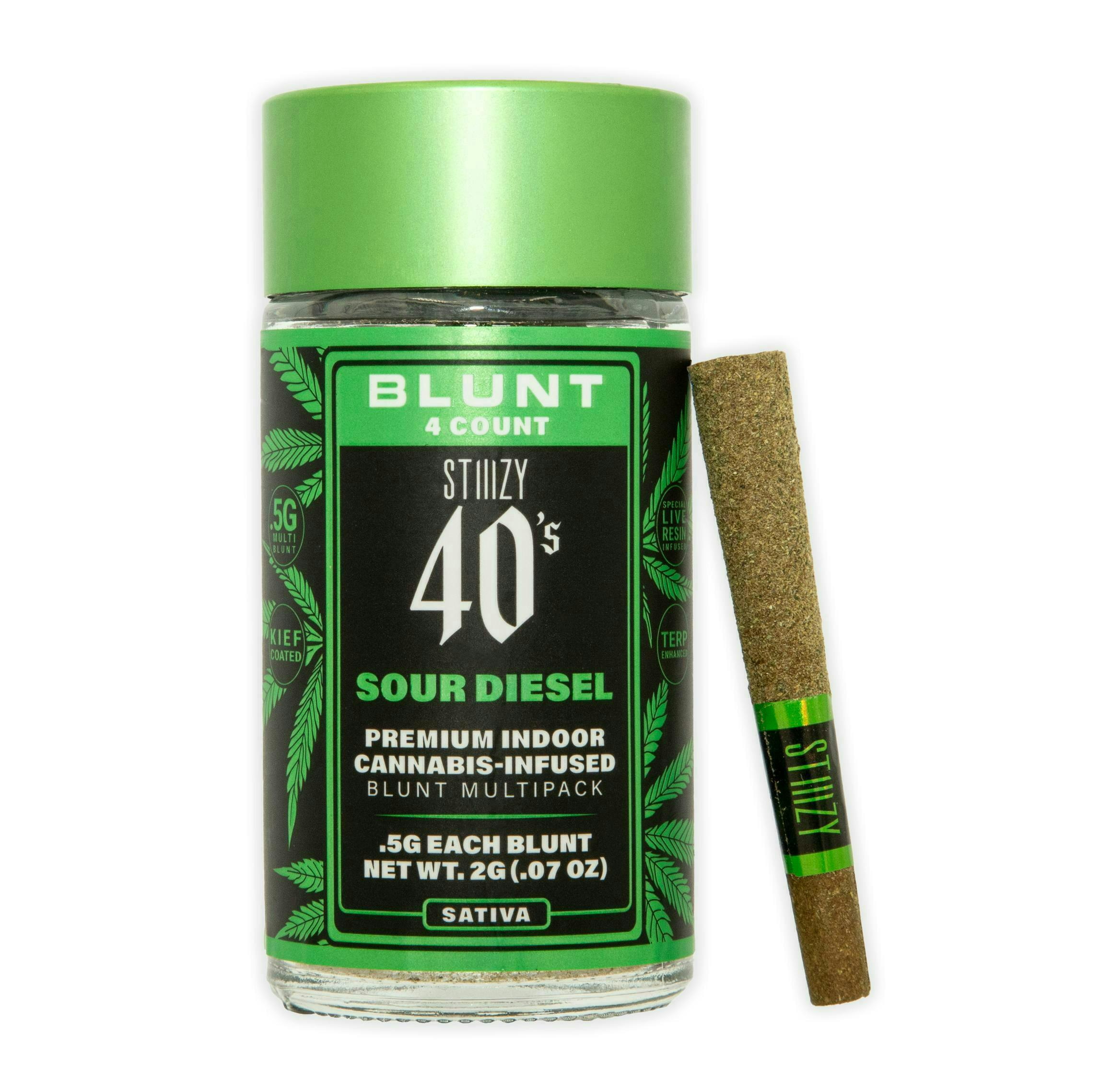 STIIIZY - - SOUR DIESEL - .5G 40's Infused Mini Blunt 4 Pack [2g] - 1
