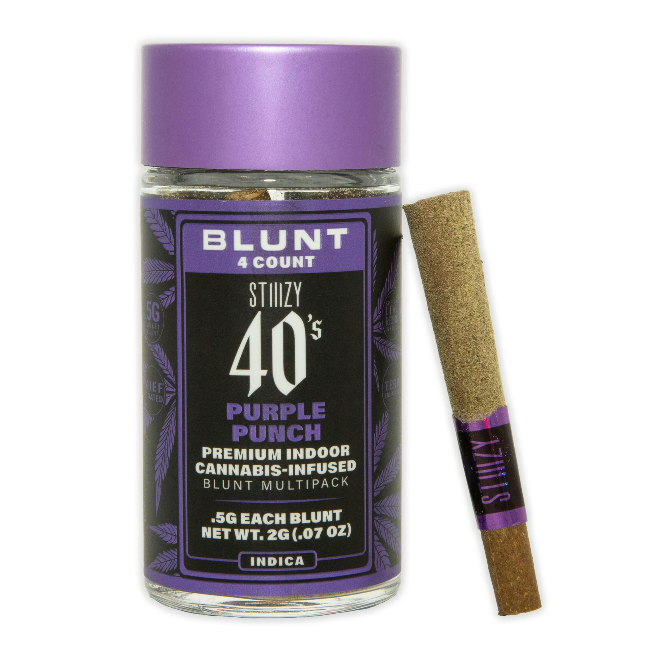 STIIIZY - - PURPLE PUNCH - .5G 40's Infused Mini Blunt 4 Pack [2g] - 1