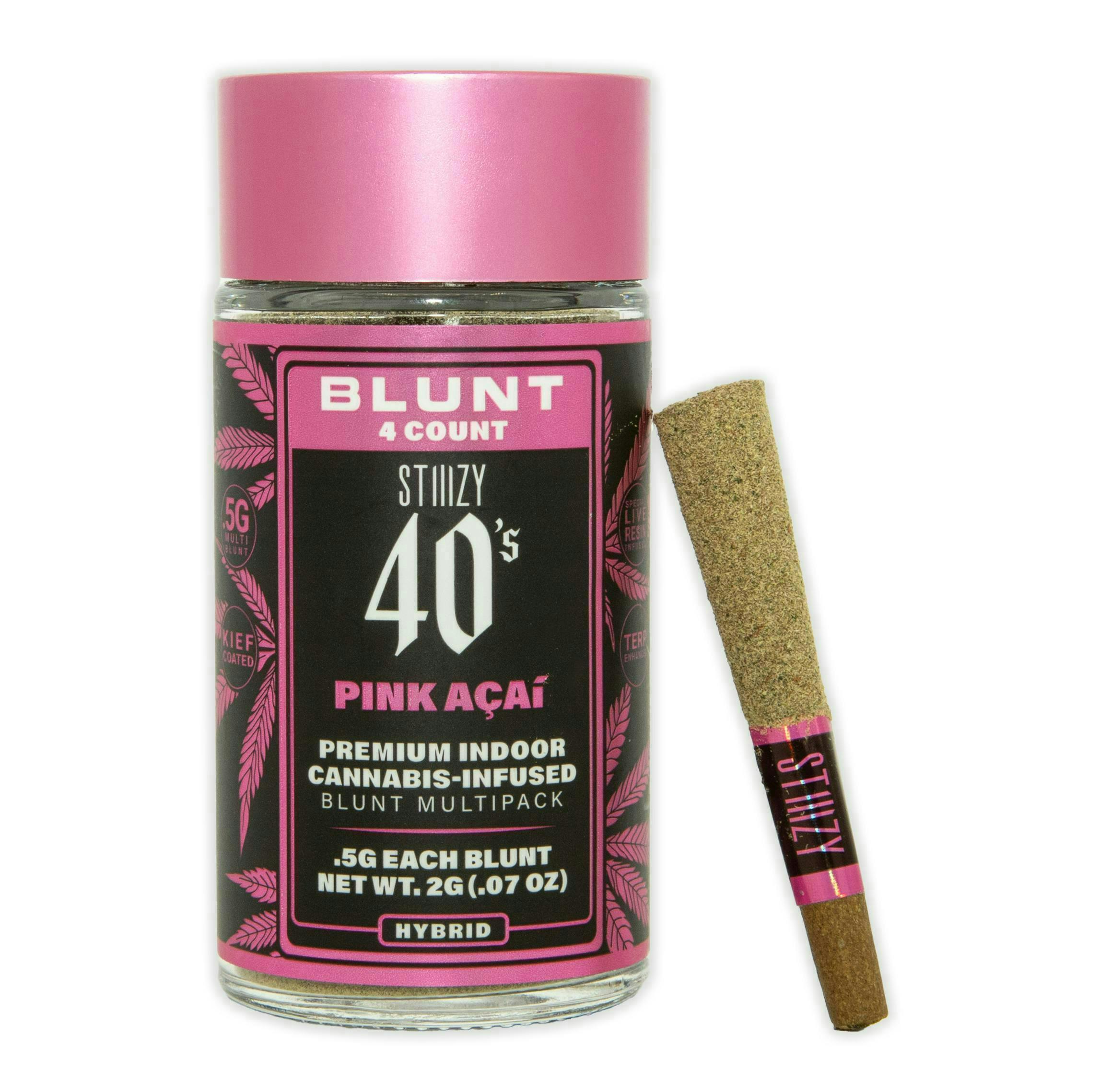 STIIIZY - - PINK ACAI - .5G 40's Infused Blunt 4 Pack [2g] - 1