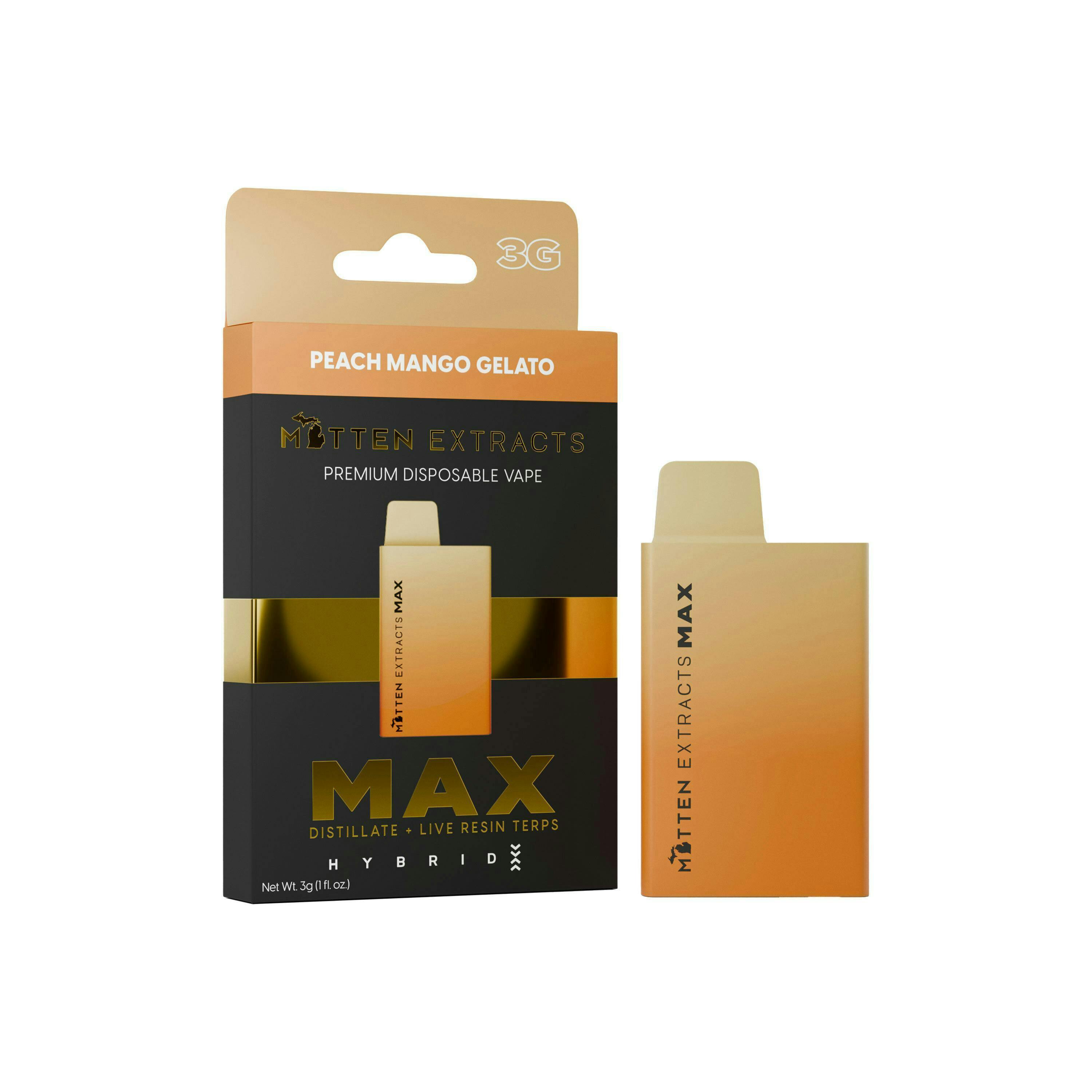 Mitten Extracts - Mitten Extracts | Peach Mango Gelato | Max Disposable | 3g - 1