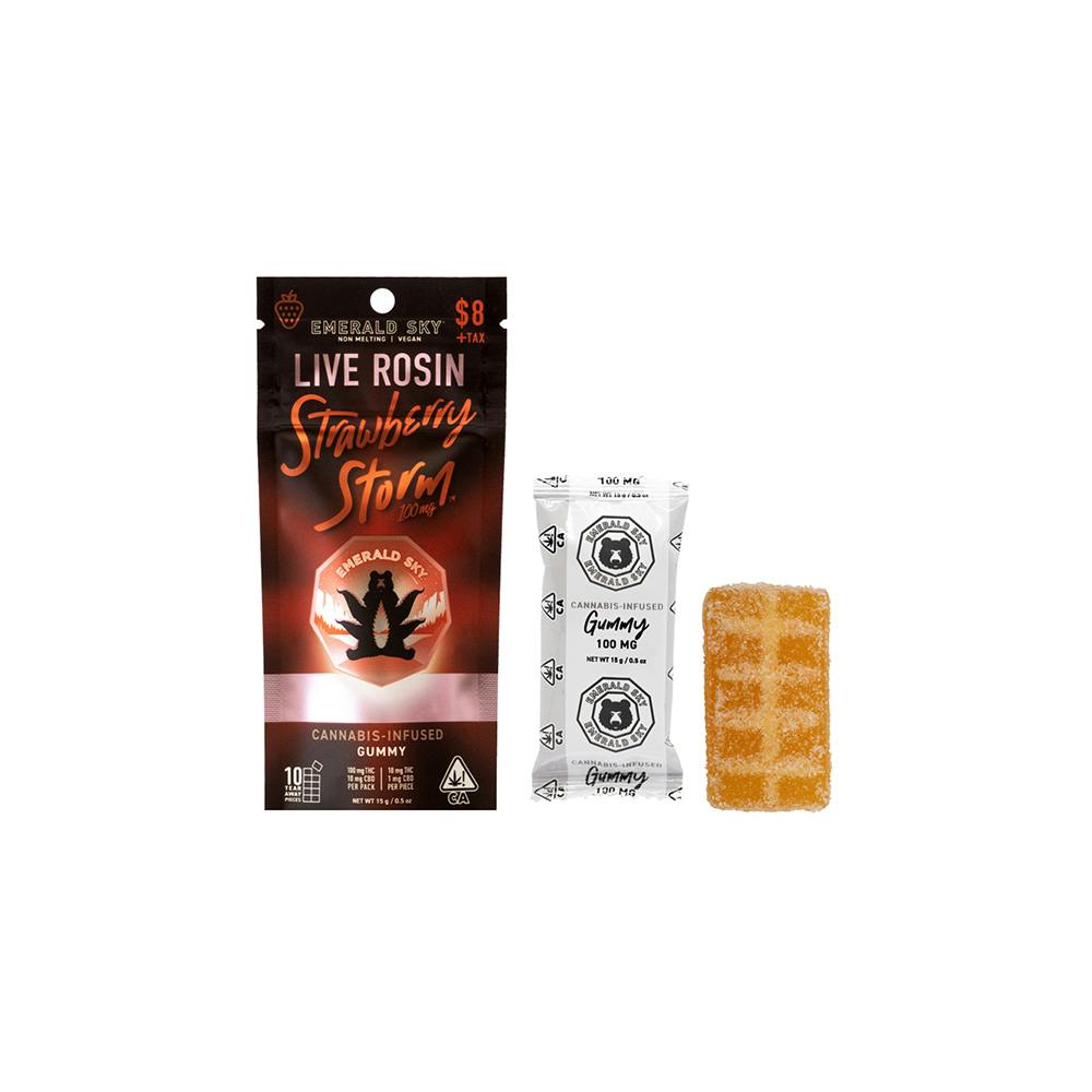 Emerald Sky - Emerald Sky Live Rosin Single Gummy - Strawberry Storm 100mg - 1