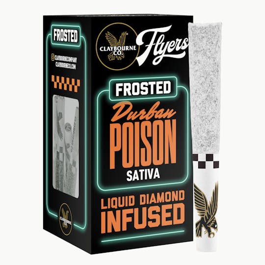 Claybourne Co. - Durban Poison (2.5g) - Diamond Frosted Flyers Pre-Rolls - 1