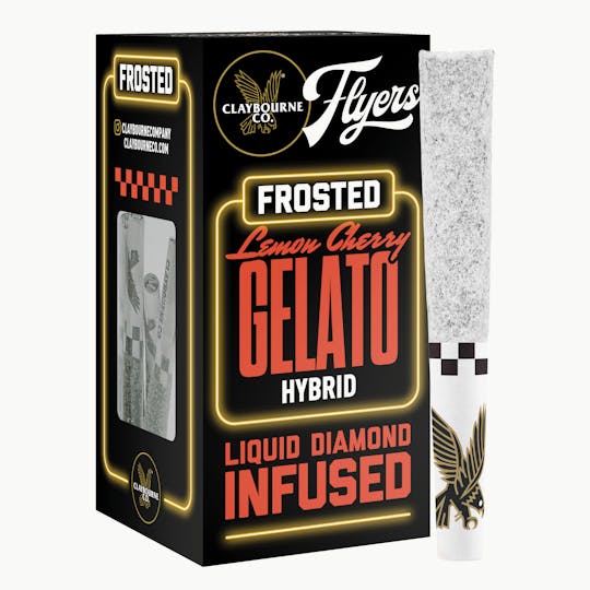 Claybourne Co. - Lemon Cherry Gelato (2.5g) - Diamond Frosted Flyers Pre-Rolls - 1
