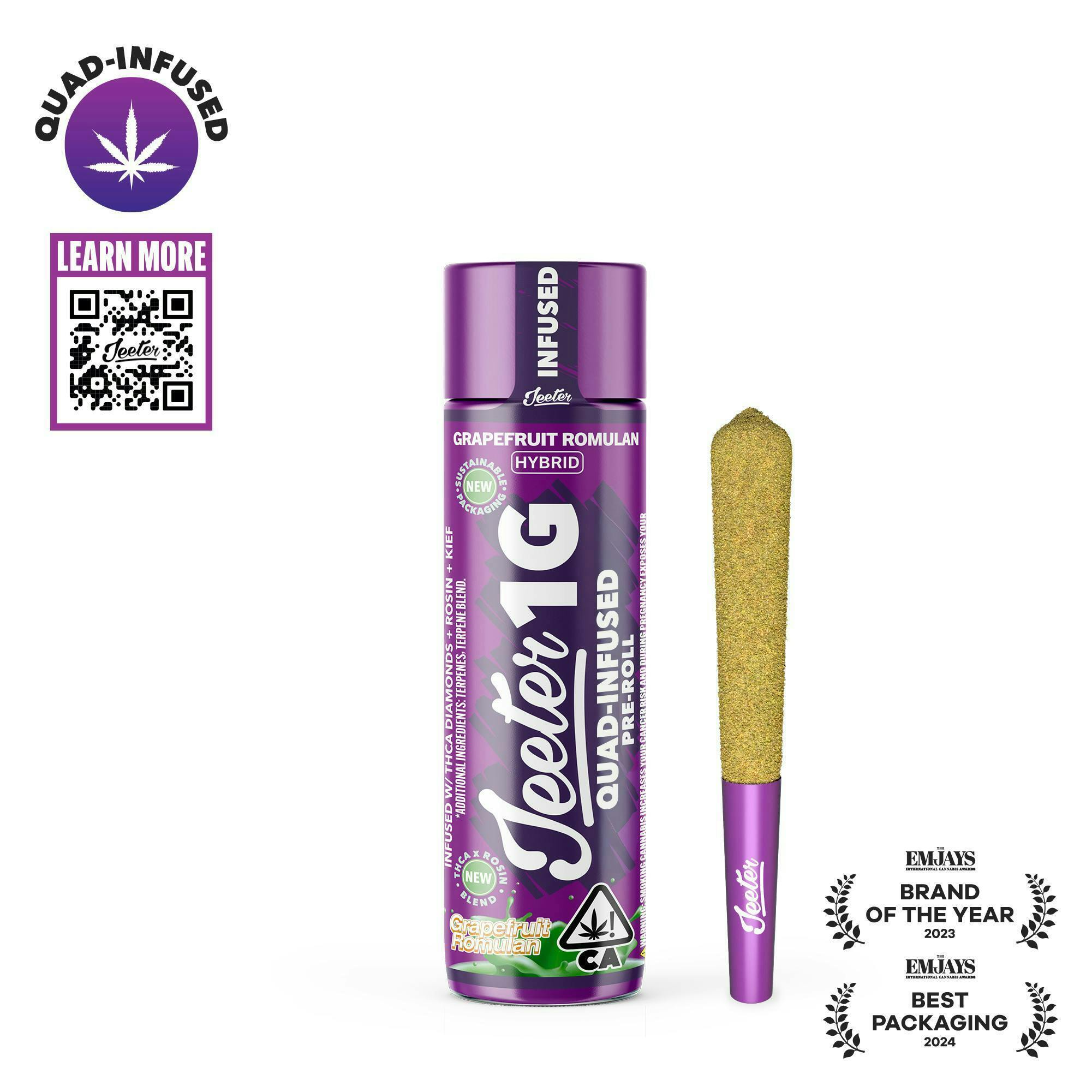 Jeeter - Jeeter | Grapefruit Romulan | Quad-Infused Joint | 1g - 1