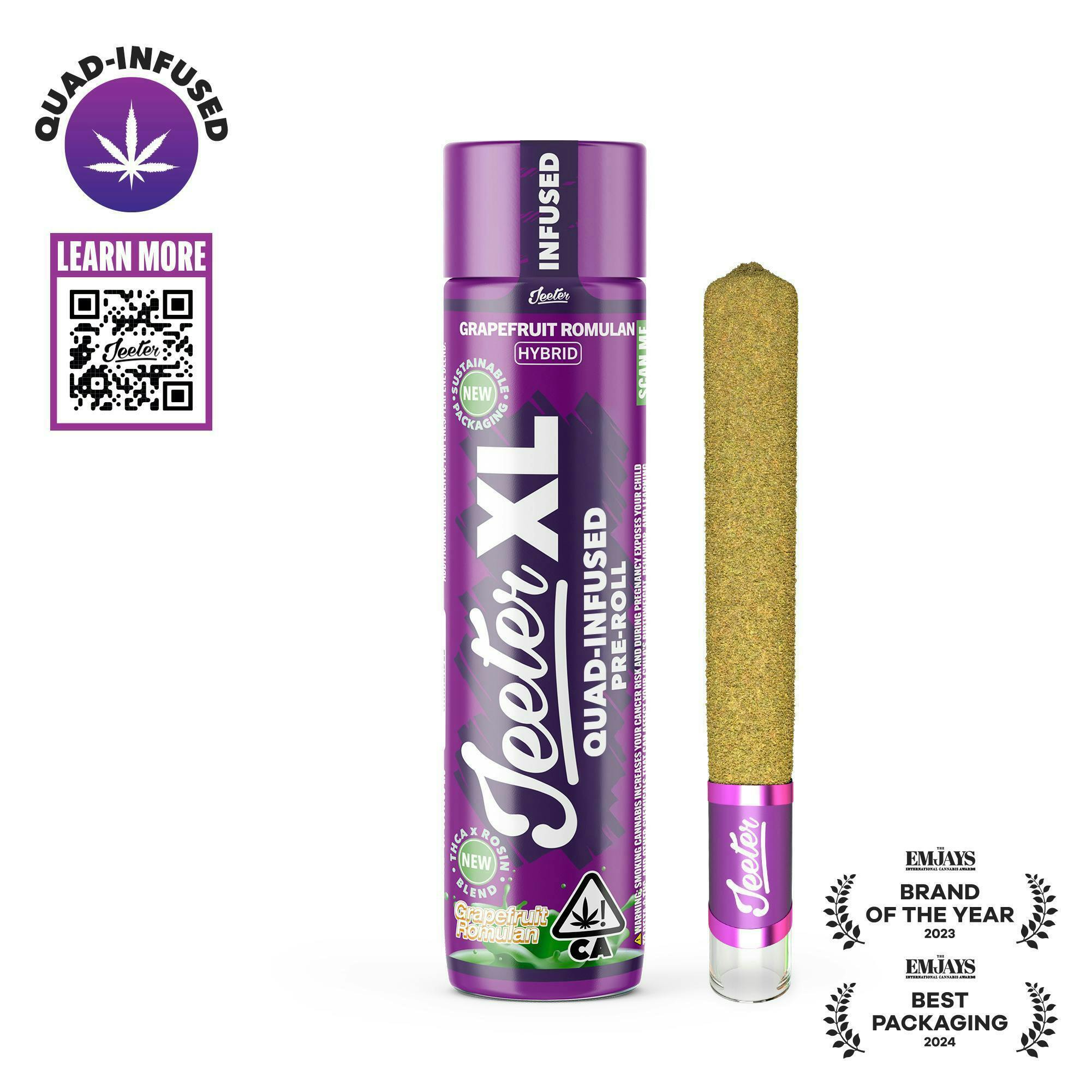 Jeeter - Jeeter | Grapefruit Romulan | XL Quad-Infused Joint | 2g - 1