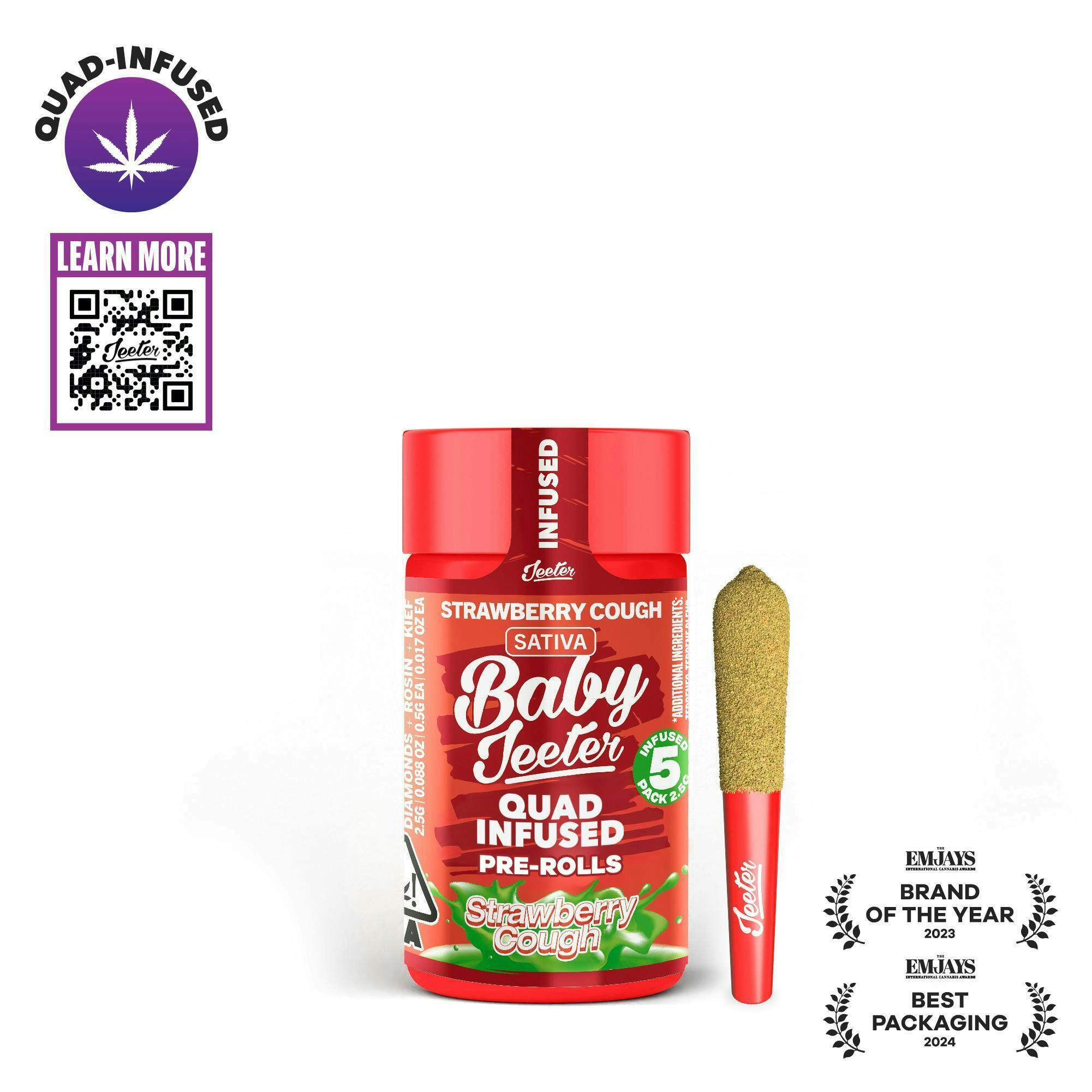 Jeeter - Jeeter | Strawberry Cough | Quad-Infused Minis | 0.5g each | 5pk - 1