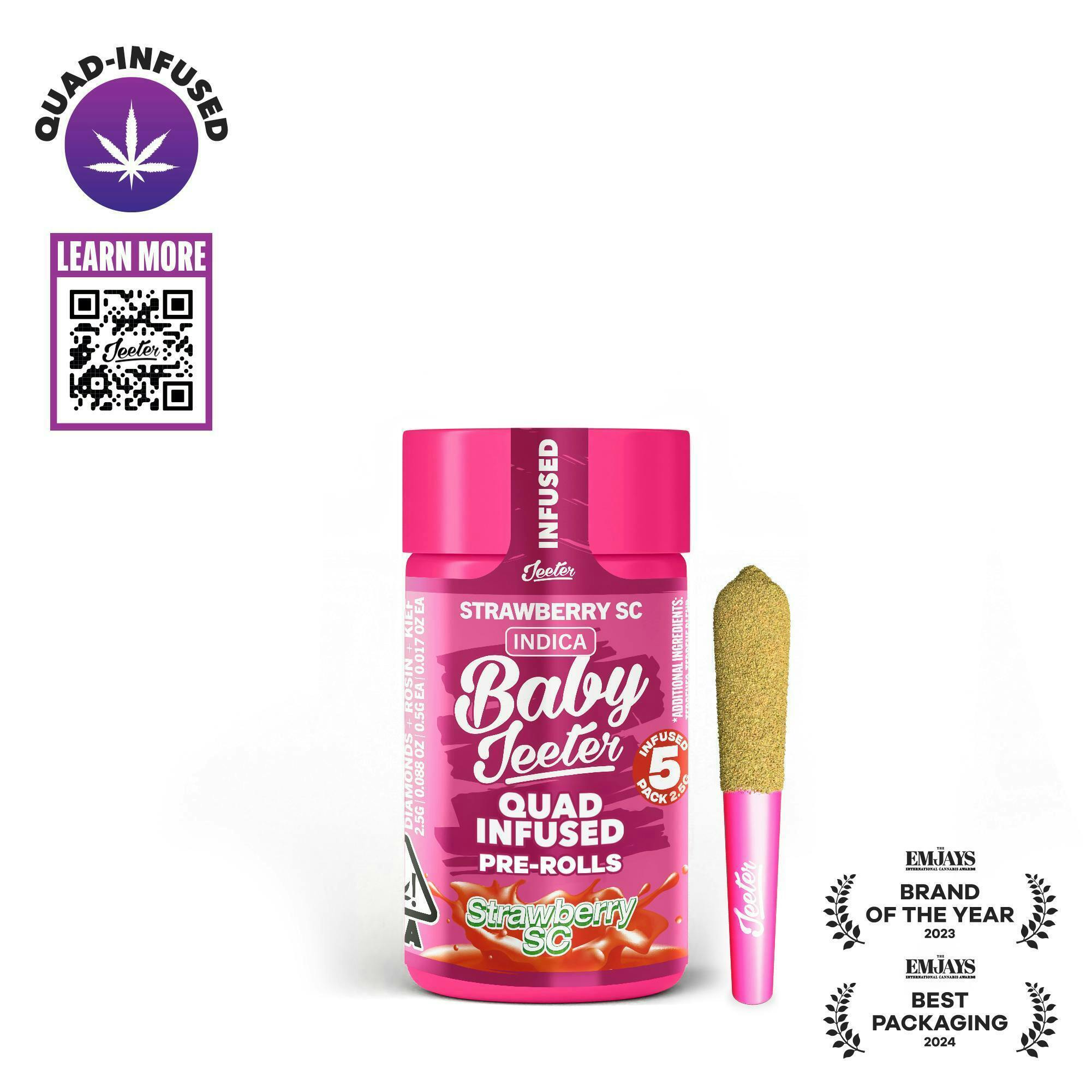 Jeeter - Jeeter | Strawberry SC | Quad-Infused Minis | 0.5g each | 5pk - 1