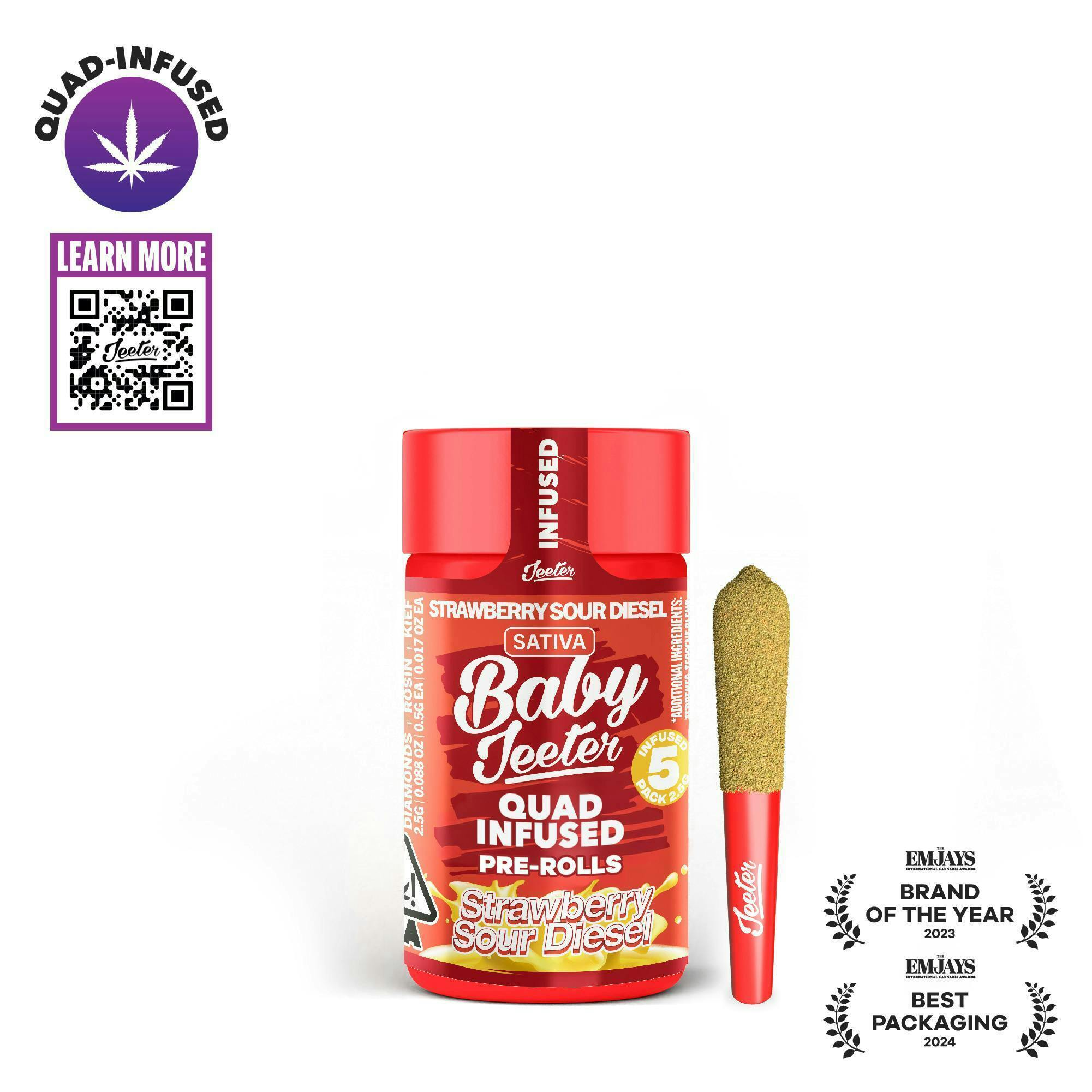 Jeeter - Jeeter | Strawberry Sour Diesel | Quad-Infused Minis | 0.5g each | 5pk - 1