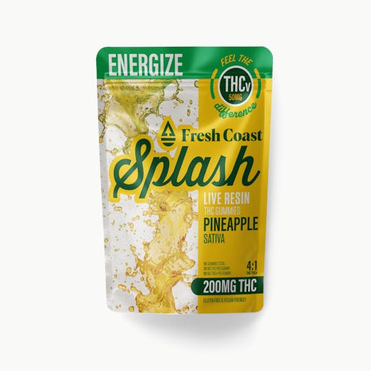 Fresh Coast - Pineapple | Splash Live Resin Gummies | Sativa | 200mg THC : 50mg THCv - 1