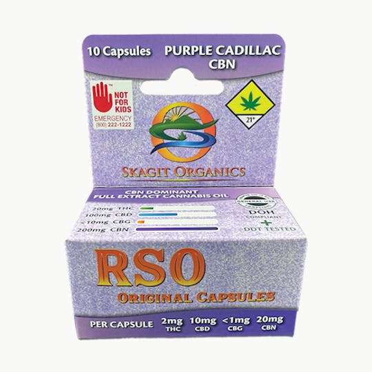 Skagit Organics - Capsules RSO Original | Purple Cadillac CBN | CBN | 10 Pack - 1