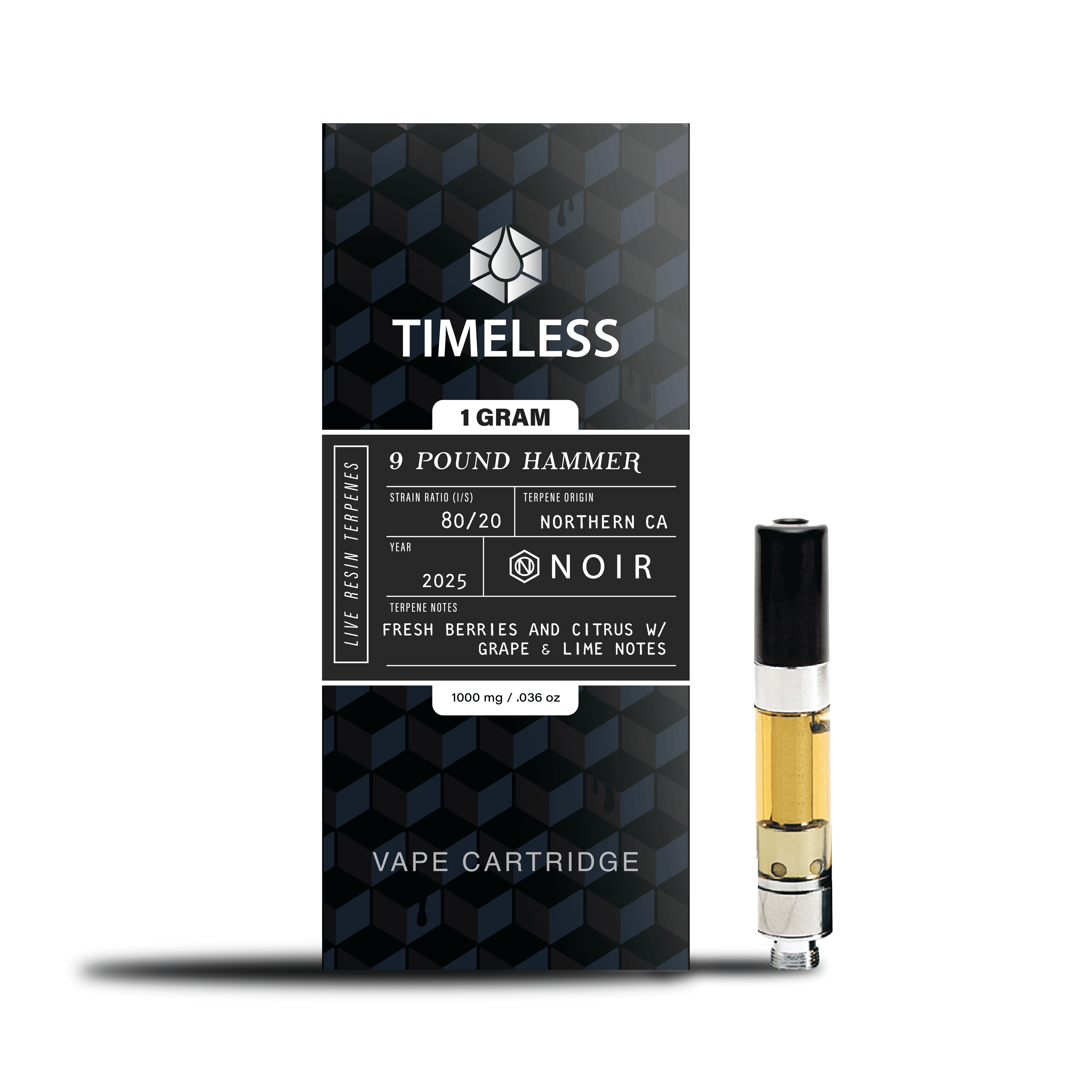 Timeless Vapes - 9LB Hammer | NOIR Cartridge | 1g - 1