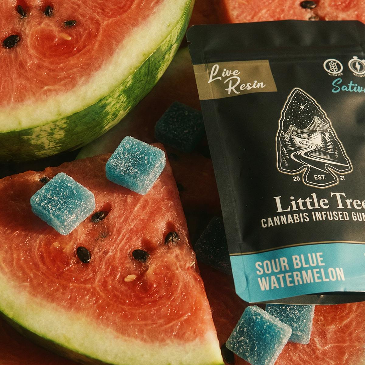 Little Tree - Little Tree Sour Blue Watermelon Live Resin Gummies – 200MG - 1