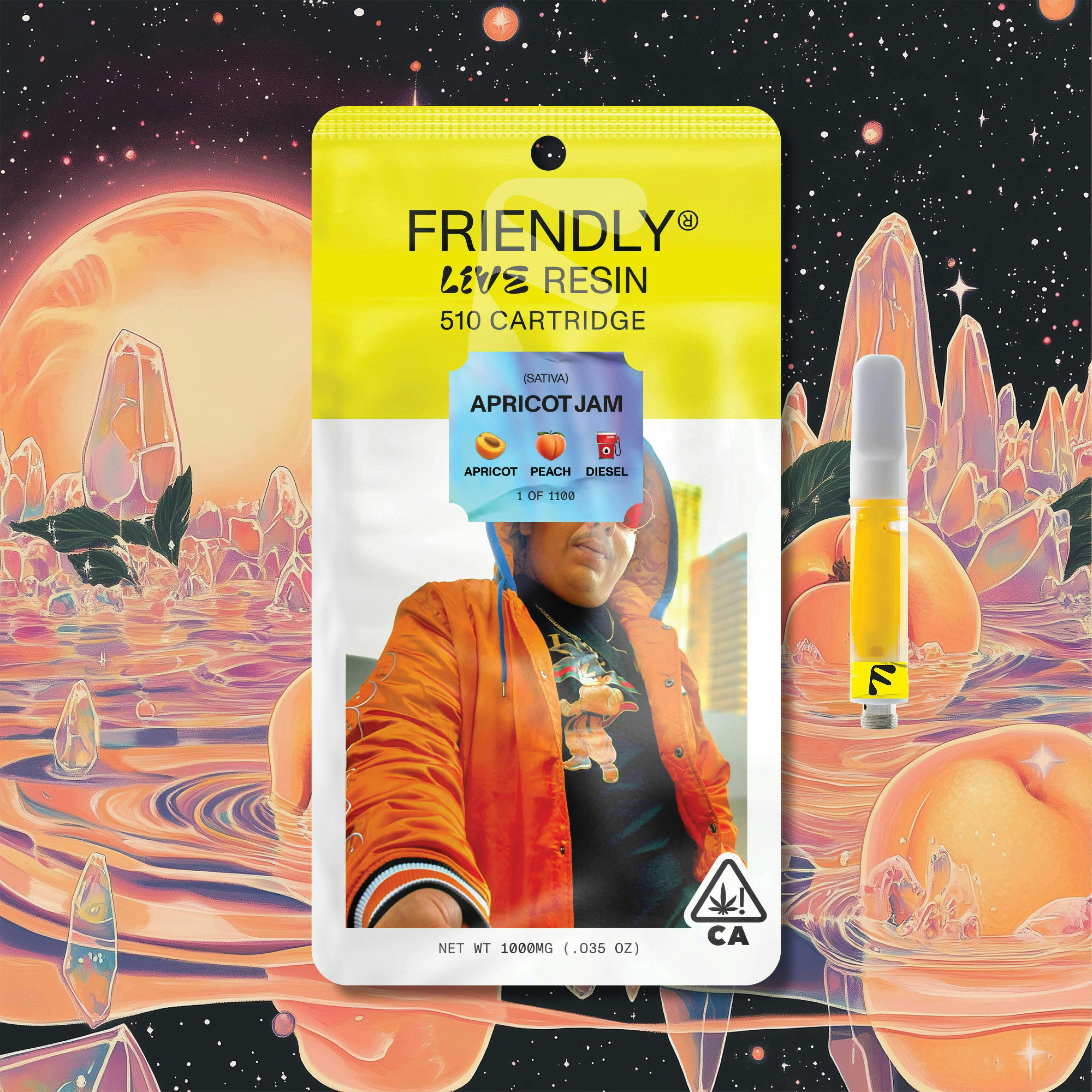 Friendly Brand - Friendly Brand | Apricot Jam | Live Resin Cartridge | 1g - 1