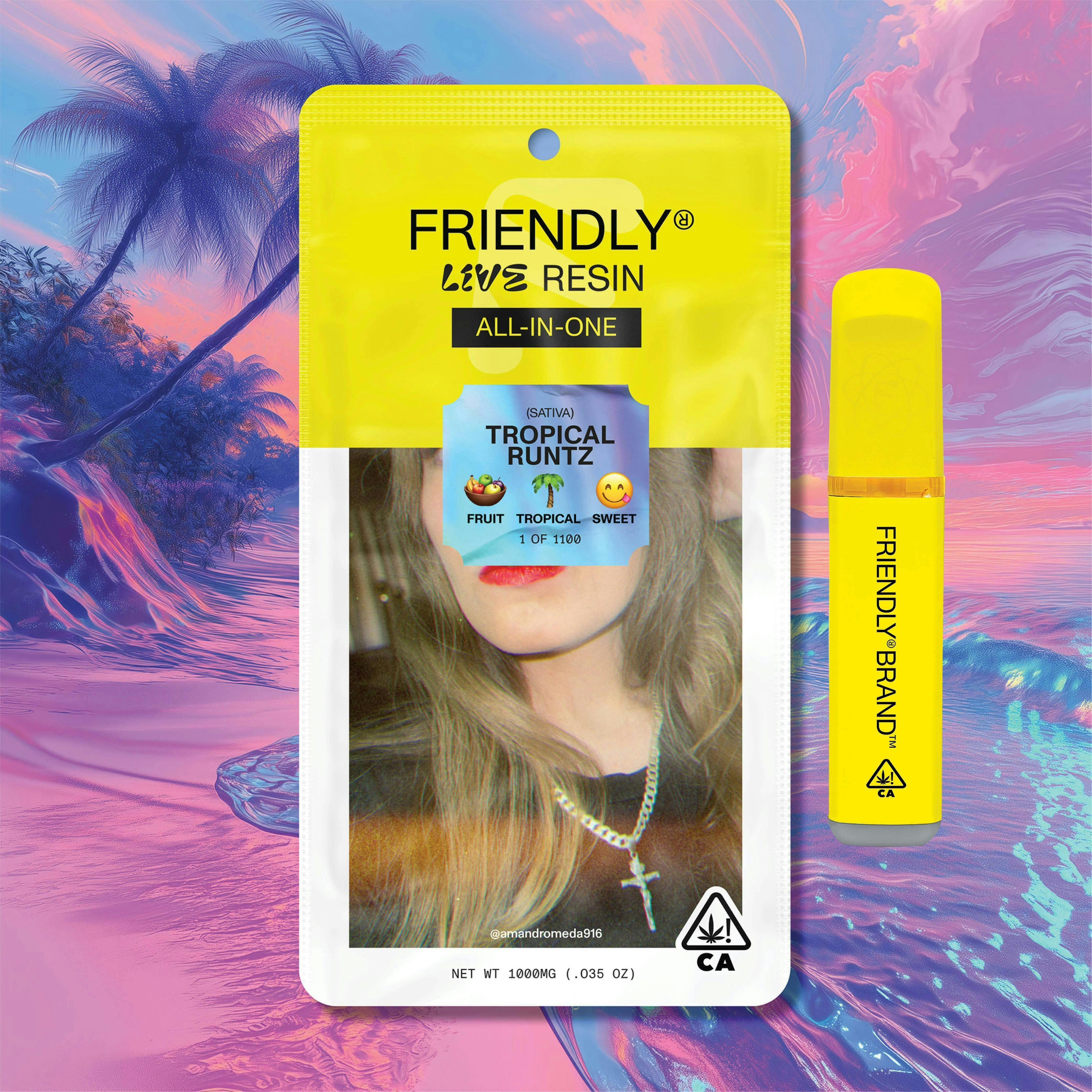 Friendly Brand - Friendly Brand | Tropical Runtz | Live Resin AIO | 1g - 1