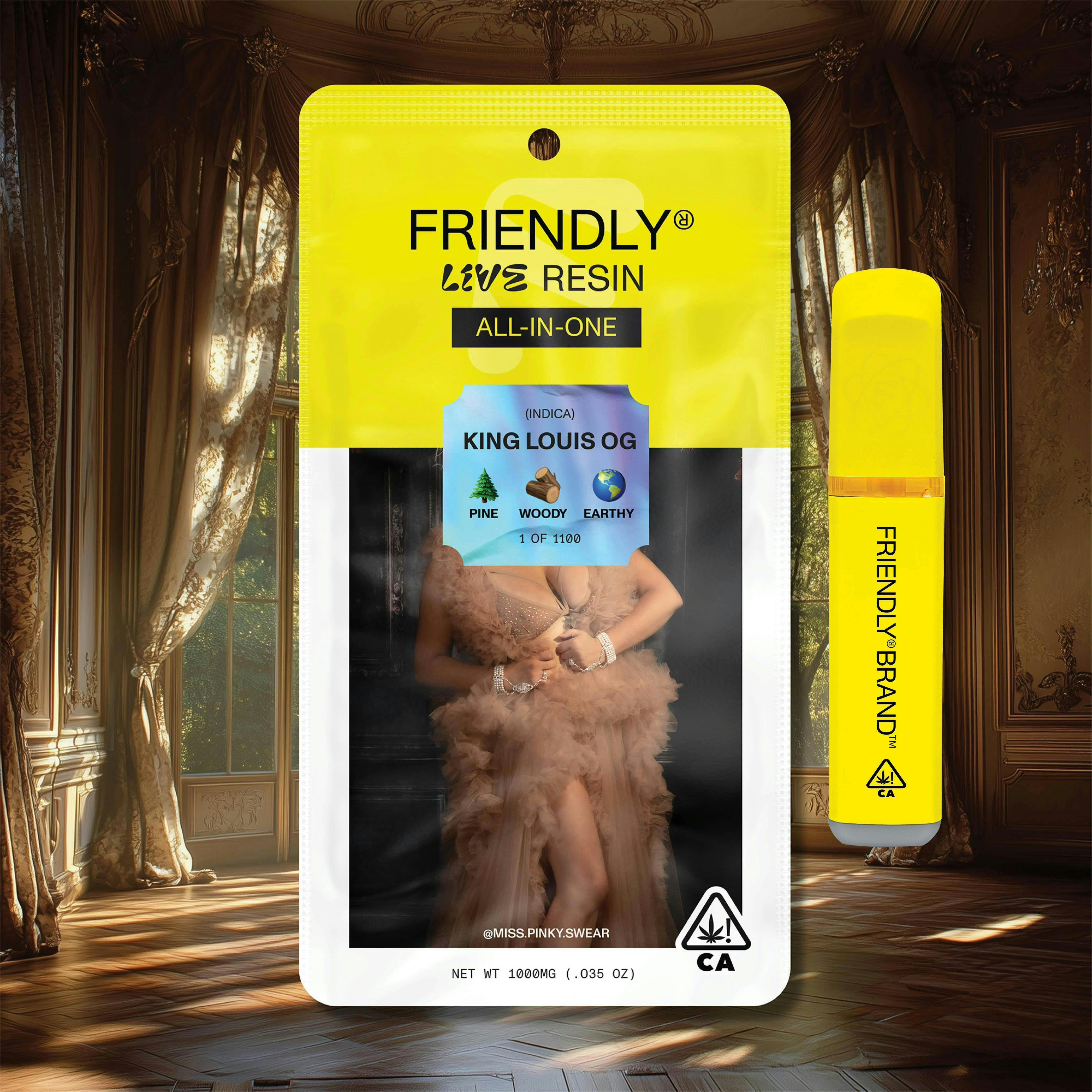 Friendly Brand - Friendly Brand | King Louis OG | Live Resin AIO | 1g - 1