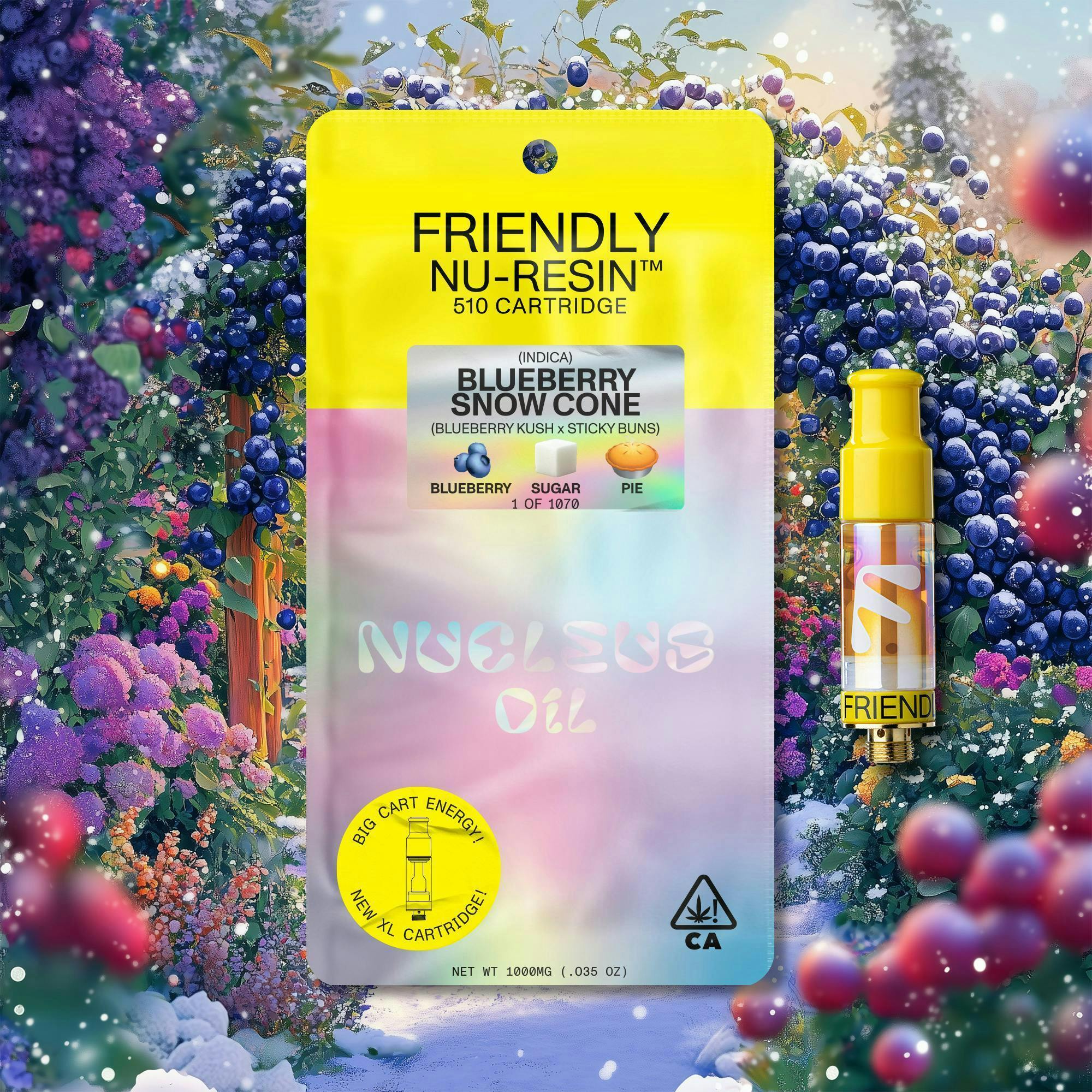 Friendly Brand - Friendly Brand | Blueberry Snow Cone | Cured Nuresin Cartridge | 1g - 1